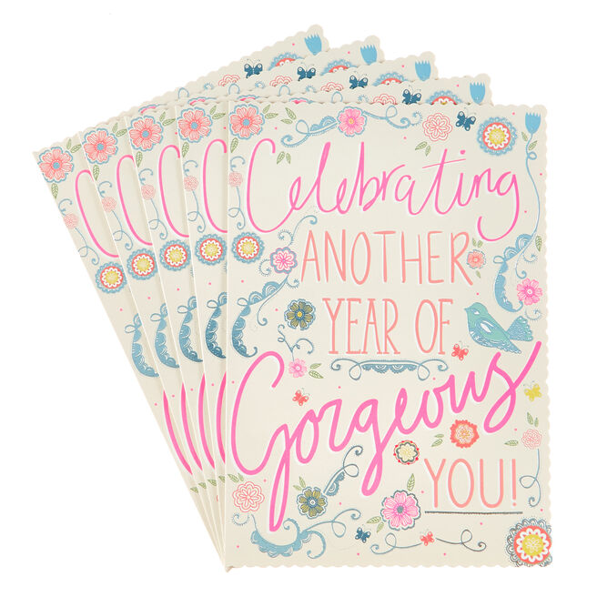 Birthday Cards - Another Year Of Gorgeous (Pack of 12)