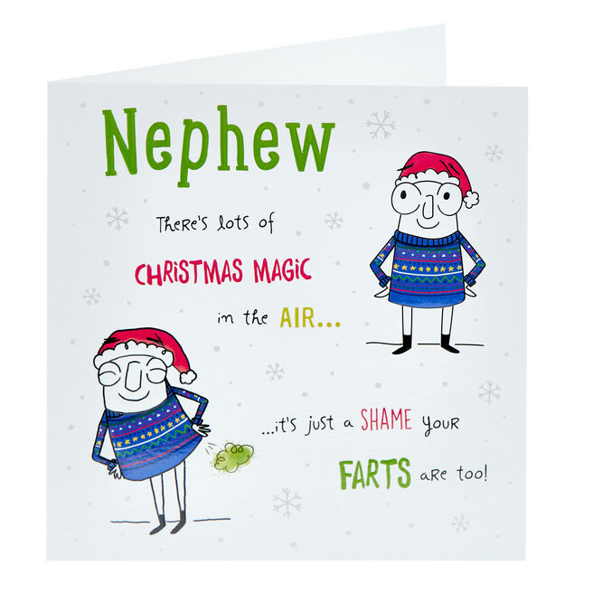 Nephew Humour Farts Christmas Card