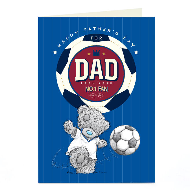 Personalised Tatty Teddy Father's Day Card - Football, Biggest Fan