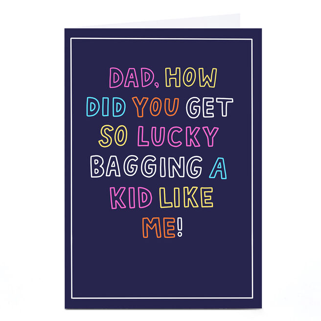 Personalised Blue Kiwi Father's Day Card - Bagging A Kid Like Me