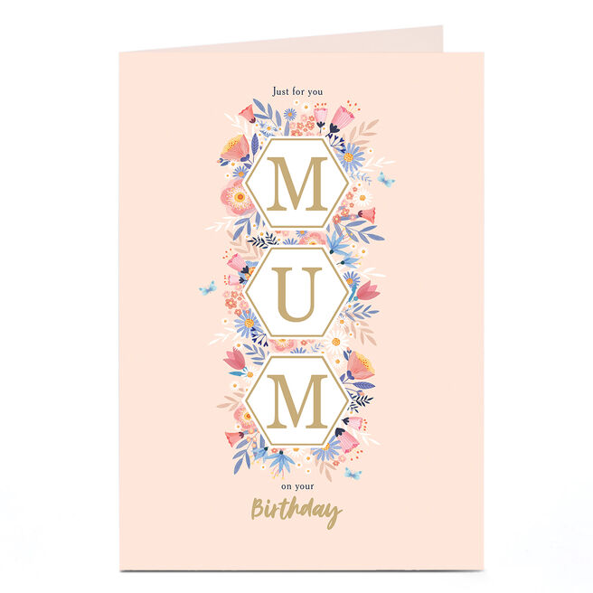 Birthday Card - Hexagon Florals, Mum