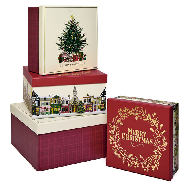 Heritage Nested Christmas Gift Boxes - Pack of 4