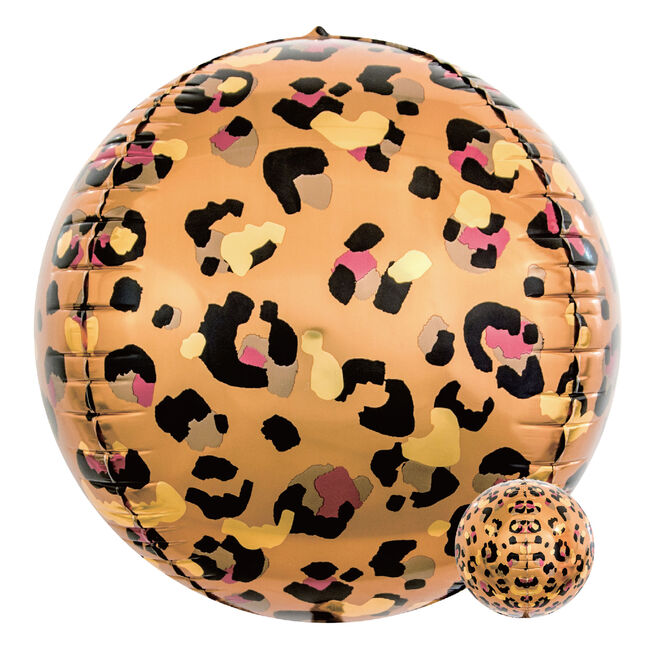 Leopard Print 14-Inch Metallic Orb Foil Helium Balloon