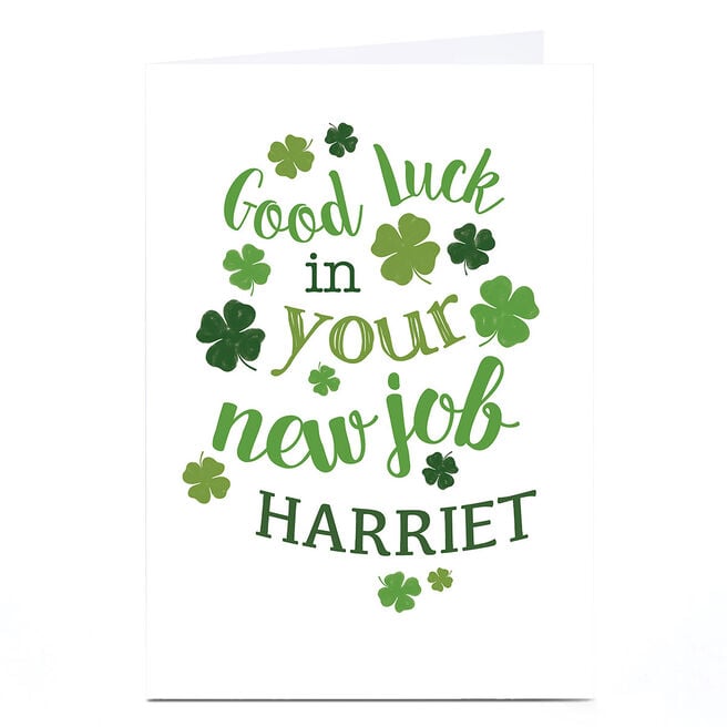 Personalised New Job Card - Four-leaf Clovers