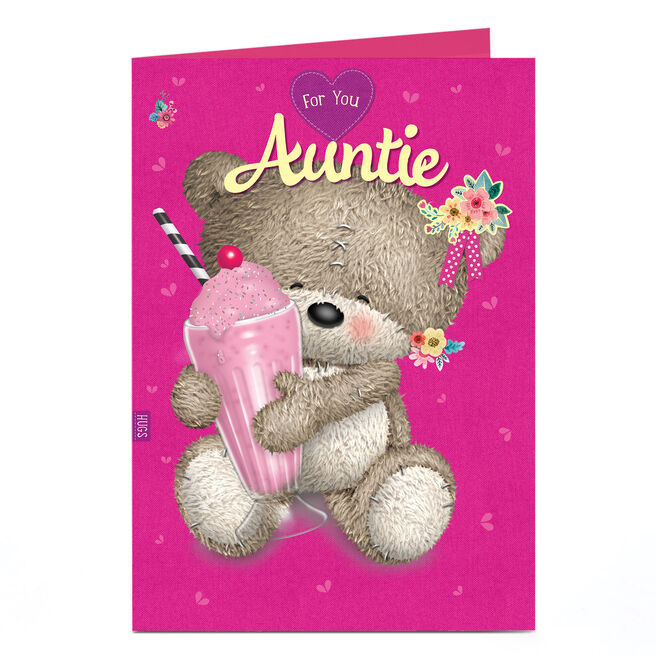 Personalised Birthday Card - Hugs Bear With Milkshake
