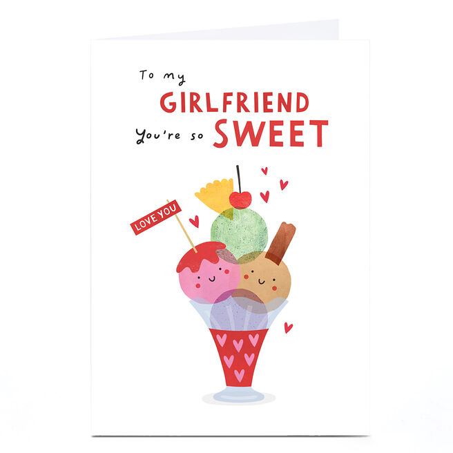Personalised Lemon & Sugar Valentine's Day Card - Girlfriend You're So Sweet