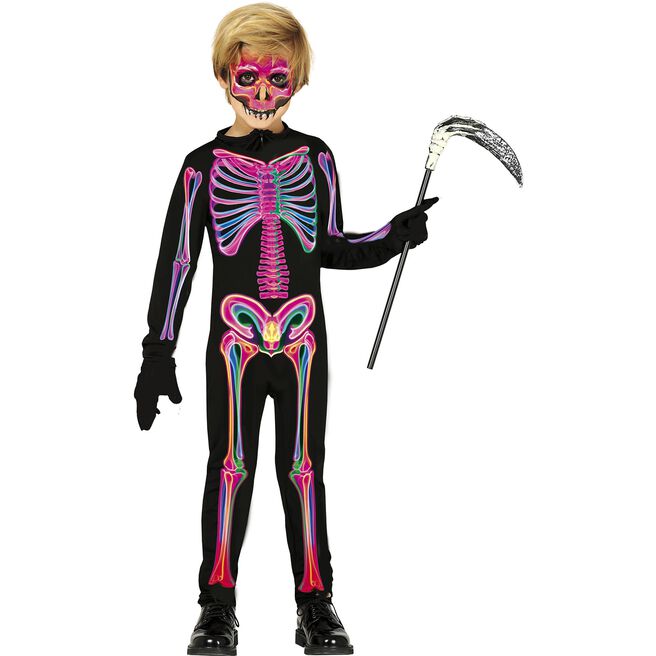 Neon Skeleton Children's Fancy Dress Costume