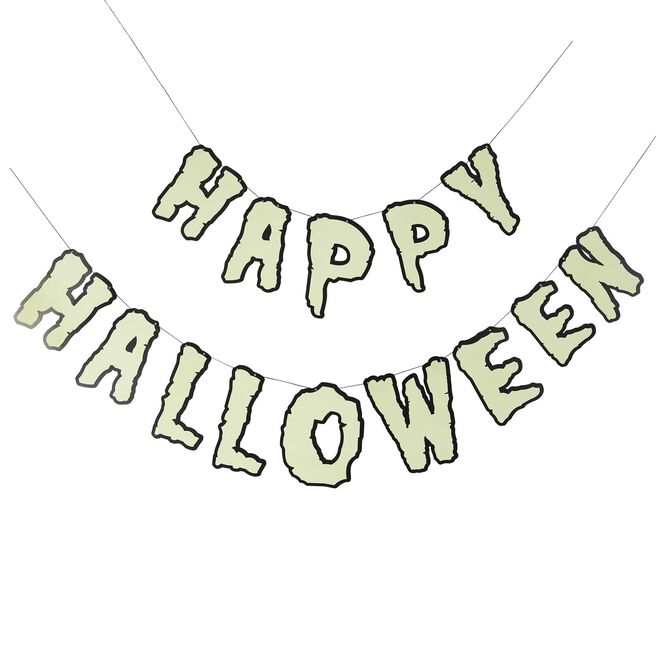 Glow In The Dark Happy Halloween Card Banner 2m