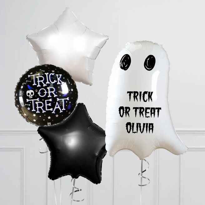 Personalised Ghost Foil Bouquet - Delivered Inflated!
