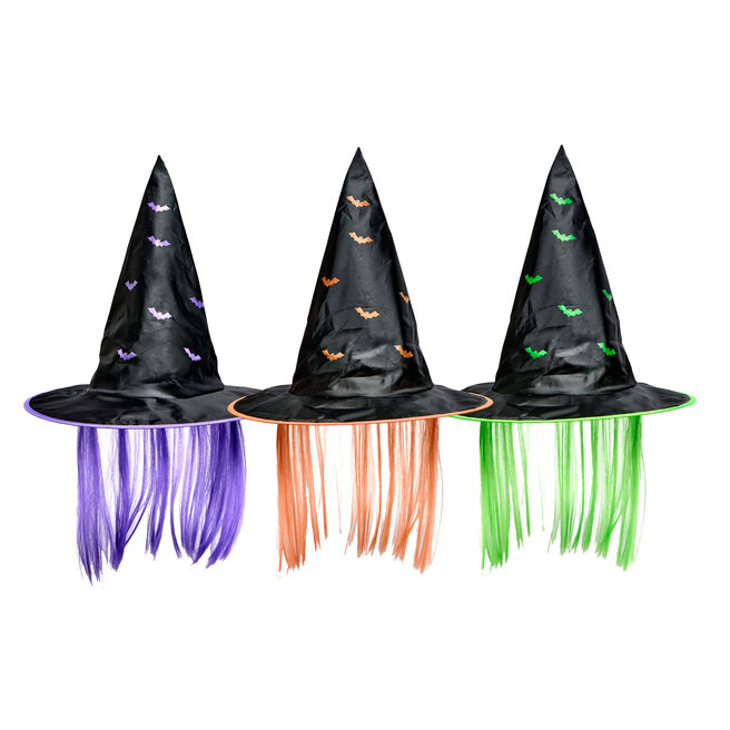 Halloween Witch Hat With Wig (Lucky Dip)