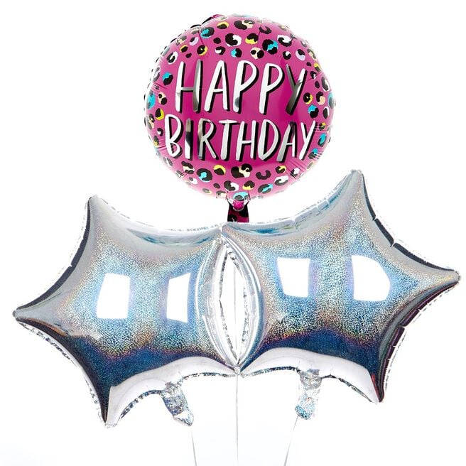 Leopard Print Happy Birthday Balloon Bouquet - DELIVERED INFLATED!