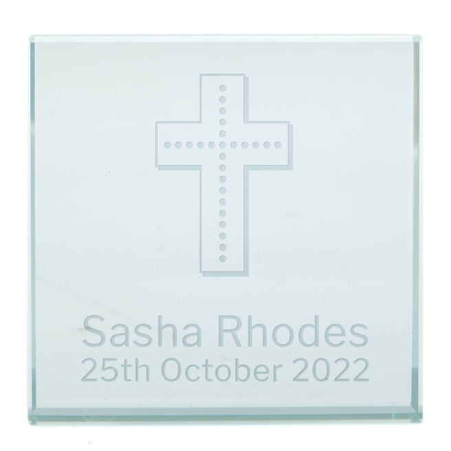Personalised Engraved Glass Token - Baby's Christening