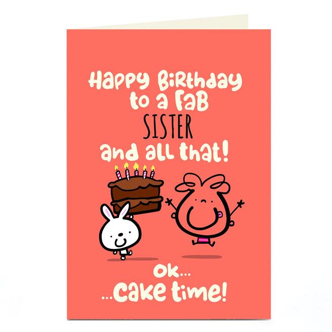 Birthday Cards for Sister, Personalised Funny Sister Birthday Cards UK