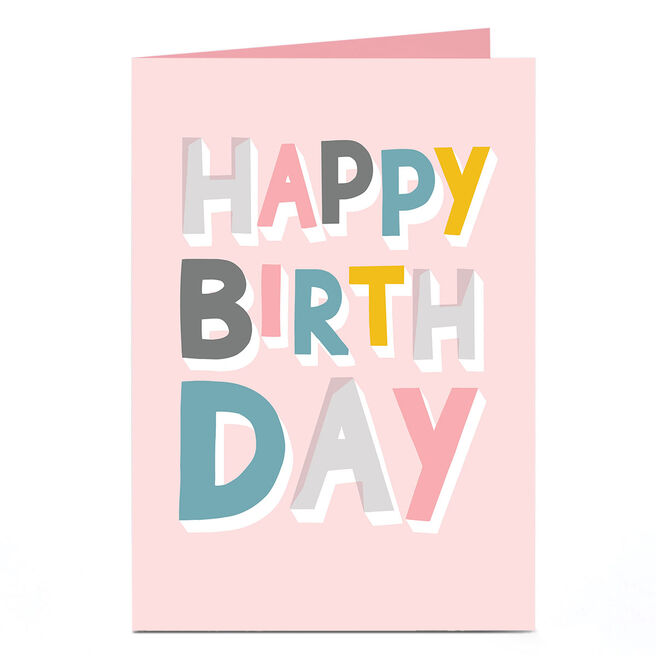 Birthday Card - Pastels Happy Birthday 