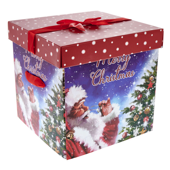 Square Flat Pack Traditional Santa Gift Box