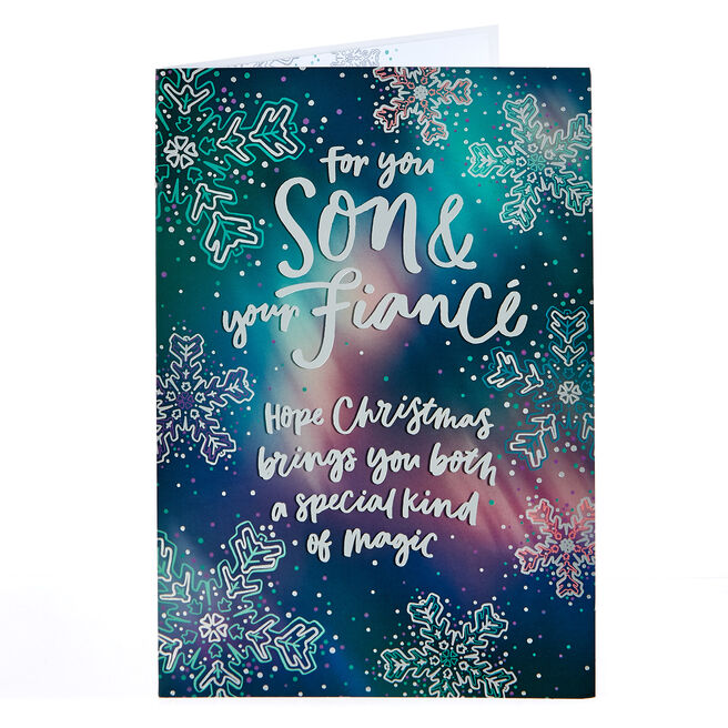 Son and Girlfriend Christmas Cards, Xmas Cards for Son & Partner or