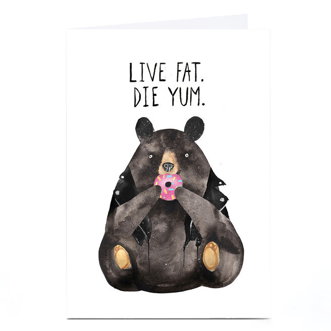 Personalised Jolly Awesome Card - Live Fat Die Yum