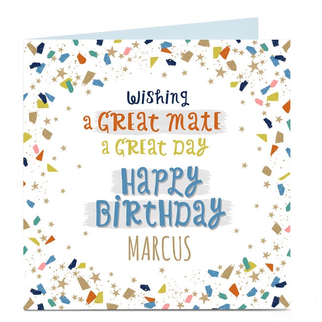 Personalised Charity Birthday Card - A Great Mate