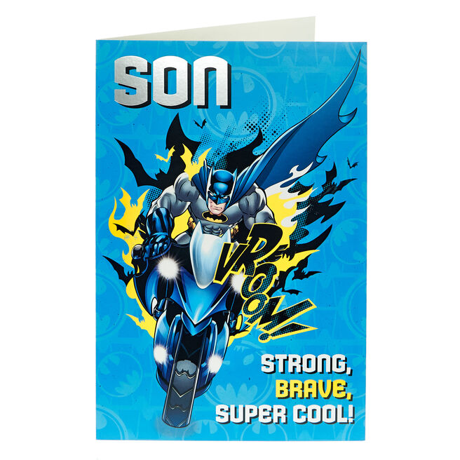 Son Strong Brave Super Cool Batman Birthday Card