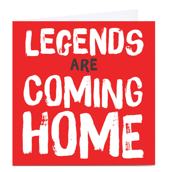 Personalised Football Card - Legends Are Coming Home Red