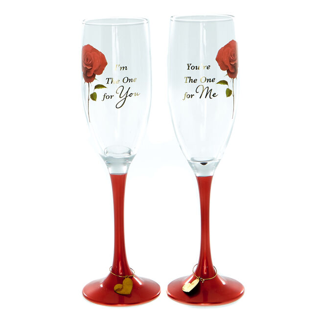 Only You Set Of 2 Romantic Champagne Flutes 