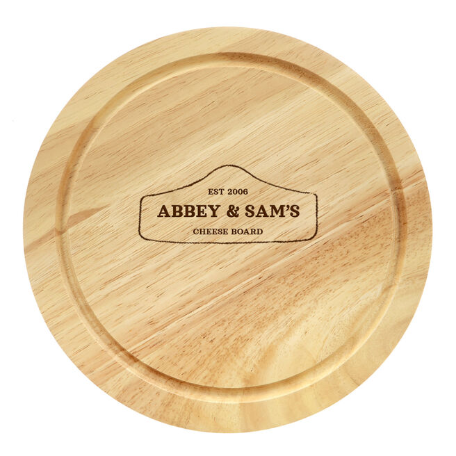 Personalised Engraved Wooden Cheeseboard Set - Cheese Lovers