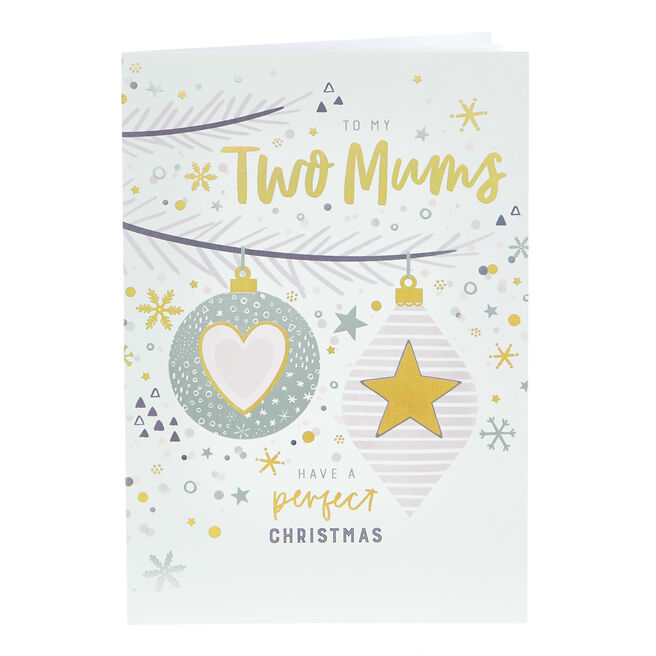 Christmas Card - My Two Mums Baubles