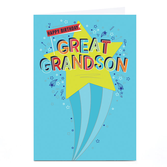 Personalised Birthday Card - Shooting Star, Great Grandson