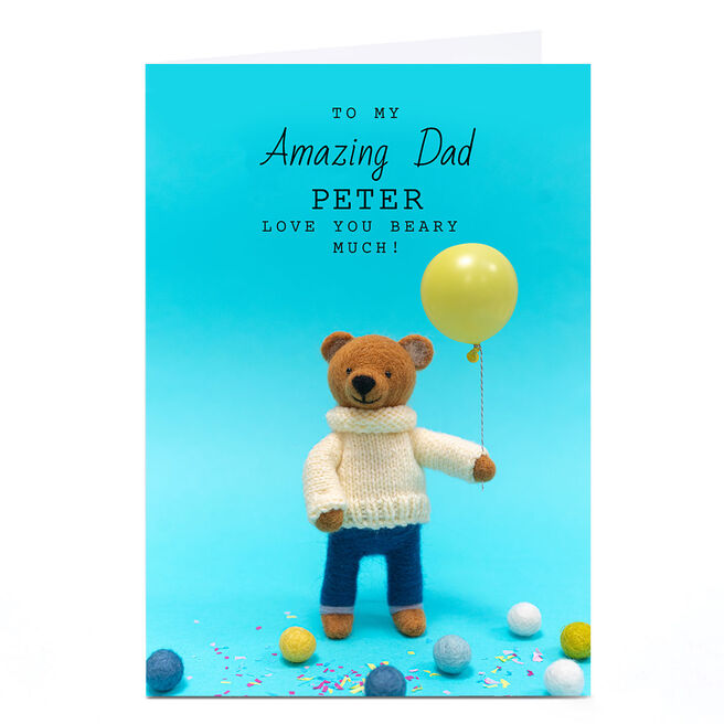 Personalised Lemon and Sugar Card - Dad Bear & Balloon