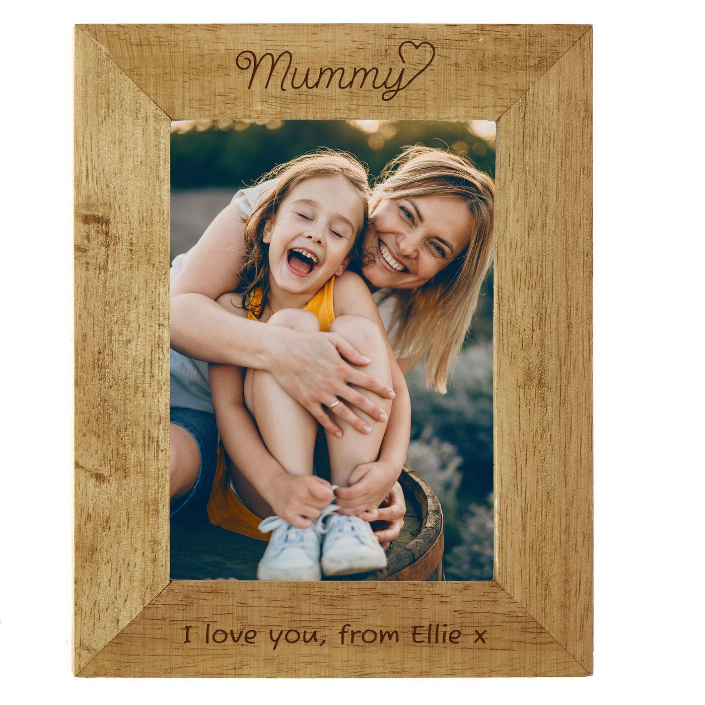 Buy Personalised Engraved Wooden Photo Frame Mummy Heart for GBP 15.