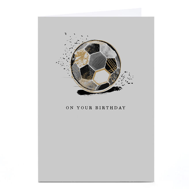 Personalised Birthday Card - Gold and Black Football