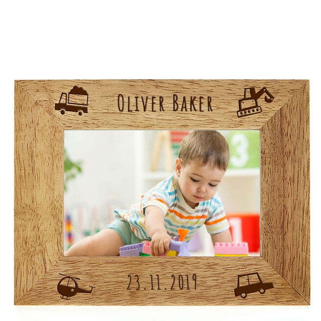 Personalised Engraved Wooden Photo Frame - Vehicles