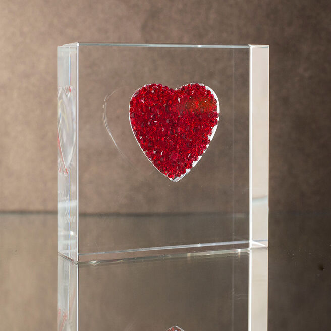 Red Diamante Heart Paperweight