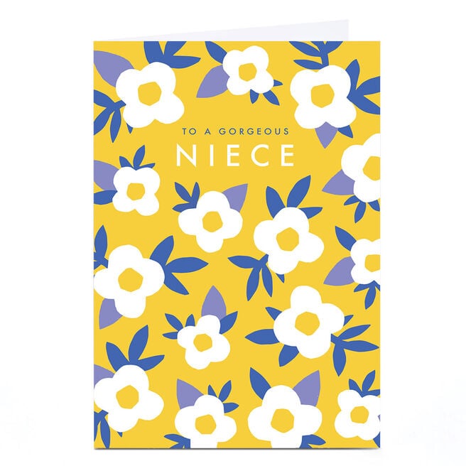 Birthday Card - Yellow Gorgeous Niece Flowers, Niece