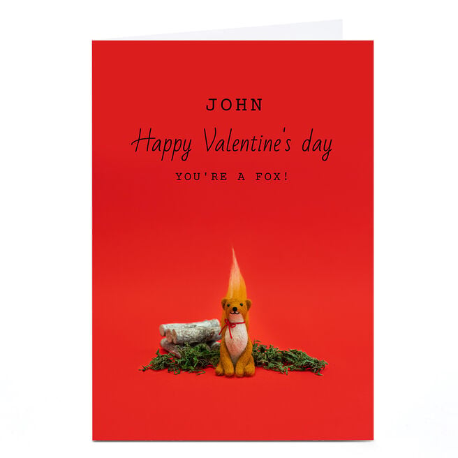 Personalised Lemon & Sugar Valentine's Day Card - Fox