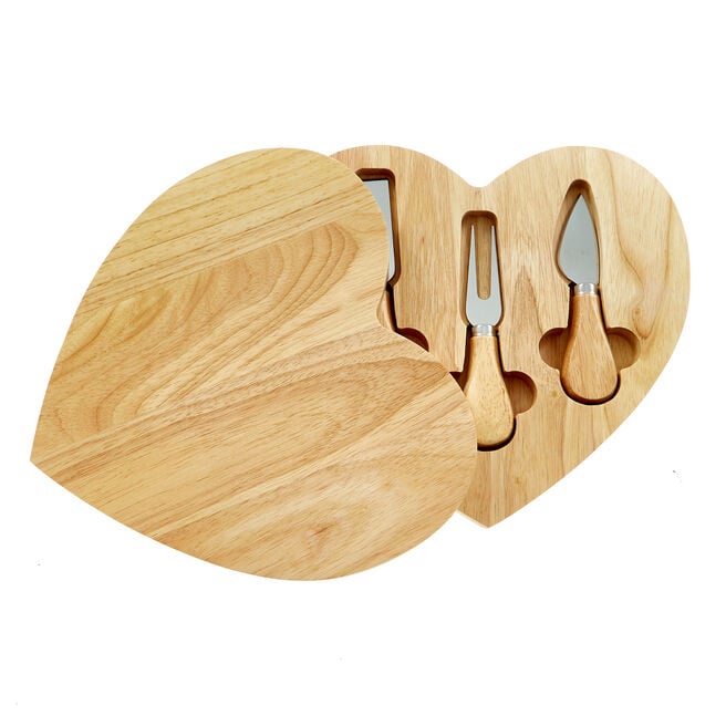 Heart Shaped Cheese Board & Cheese Knives Set