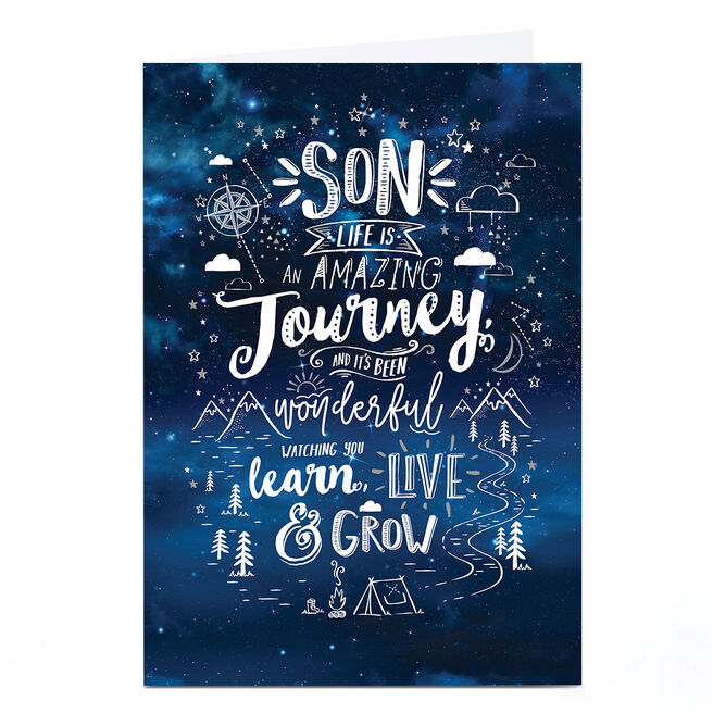 Personalised Birthday Card - Watching You Learn Live and Grow, Son