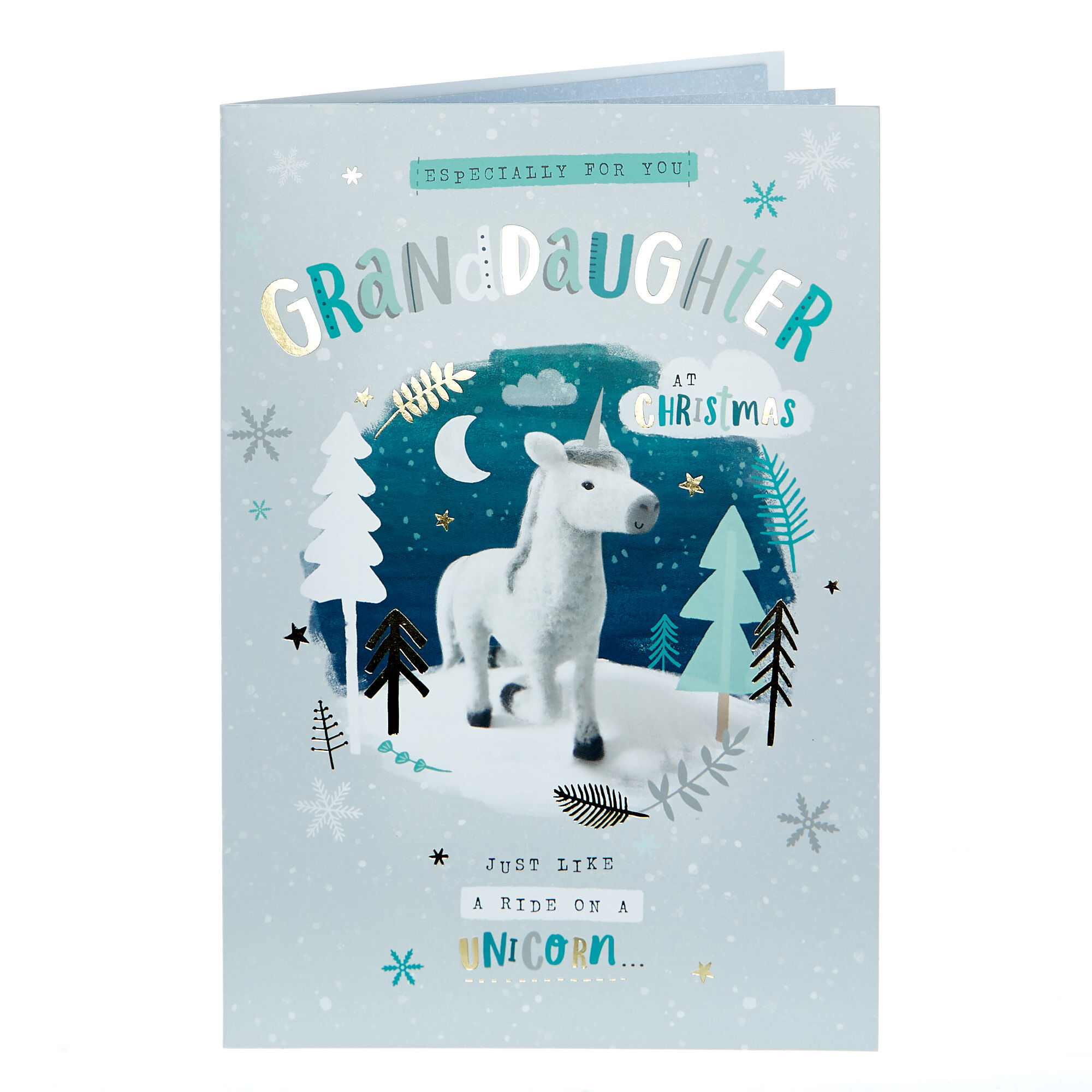 WHITE COTTON CARDS Weihnachtskarte Für Enkelin – Handgefertigt, 16x16 Cm, Mit Strass & Glitzer