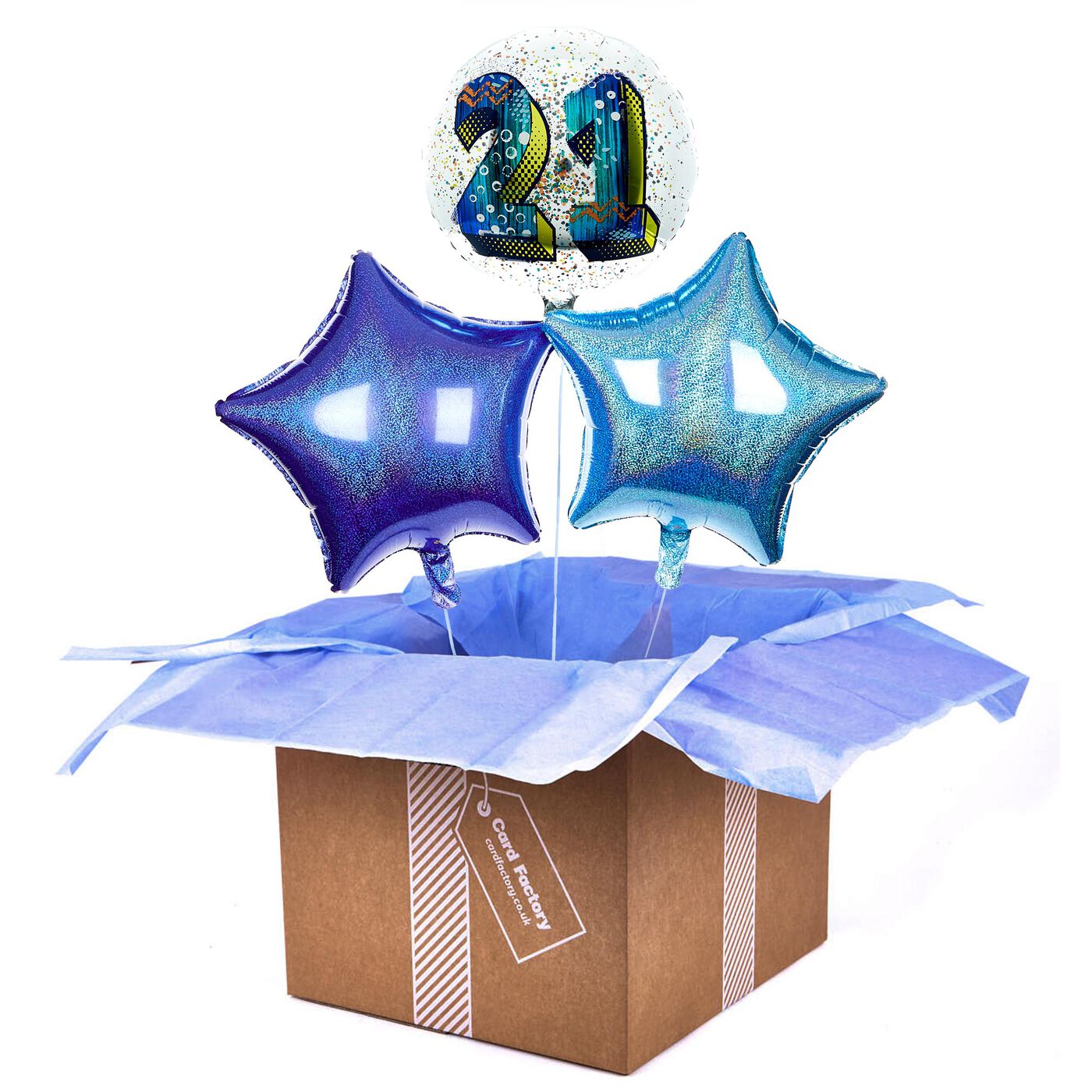 Buy Contemporary 21st Birthday Balloon Bouquet DELIVERED INFLATED