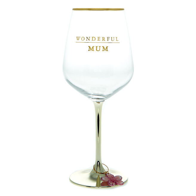 Wonderful Mum Wine glass