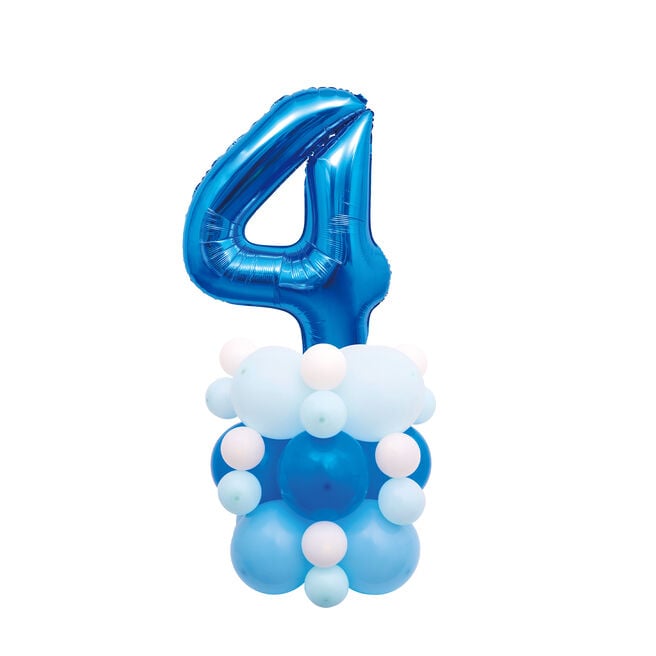 Blue 51-Inch Age 4 Air-Fill Balloon Stack Set