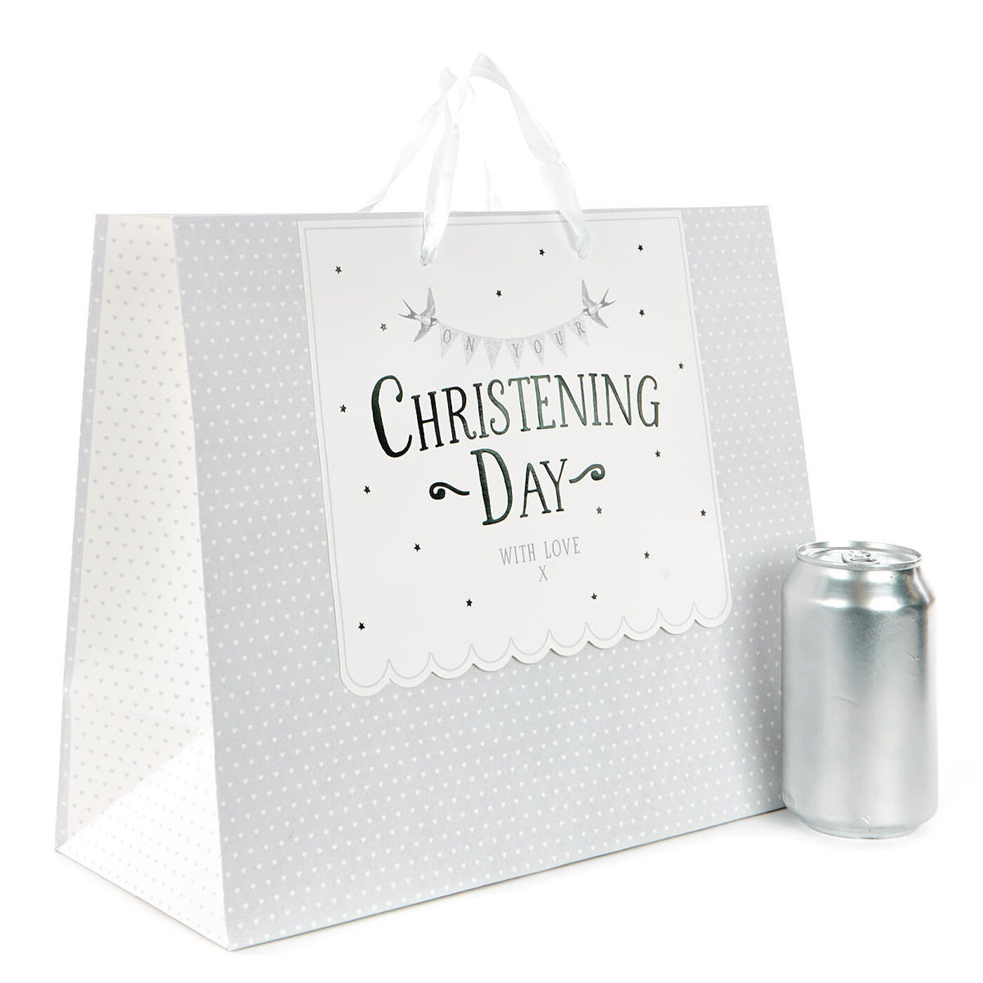 Buy Large Landscape Hearts Christening Day Gift Bag for GBP 1.29 Card Factory UK