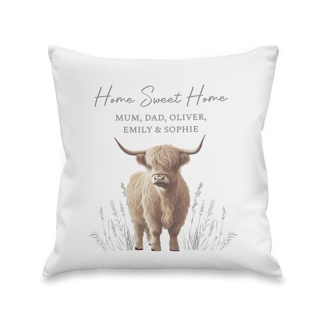 Personalised Highland Cow Cushion