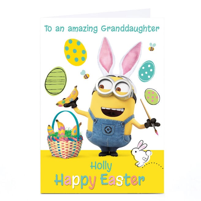 Personalised Minions Easter Card - Minions Granddaughter