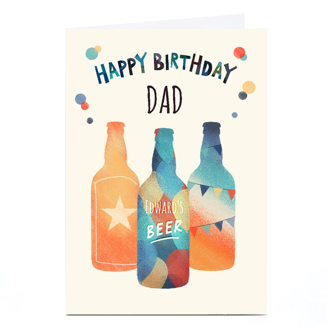 Personalised Birthday Card - Colourful Beer Bottles