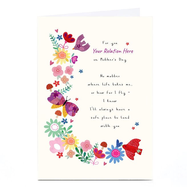 Personalised Mother's Day Card - Safe Place With You, Any Relation
