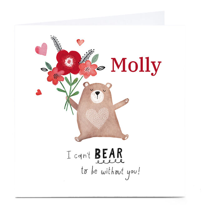 Personalised Kerry Spurling Valentine's Day Card - Bear