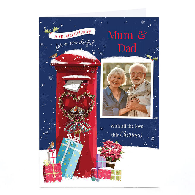Photo Christmas Card - Snowy Postbox, Any Names
