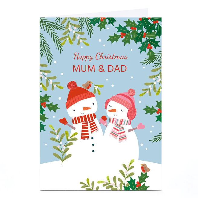 Personalised Klara Hawkins Christmas Card - Snowmen