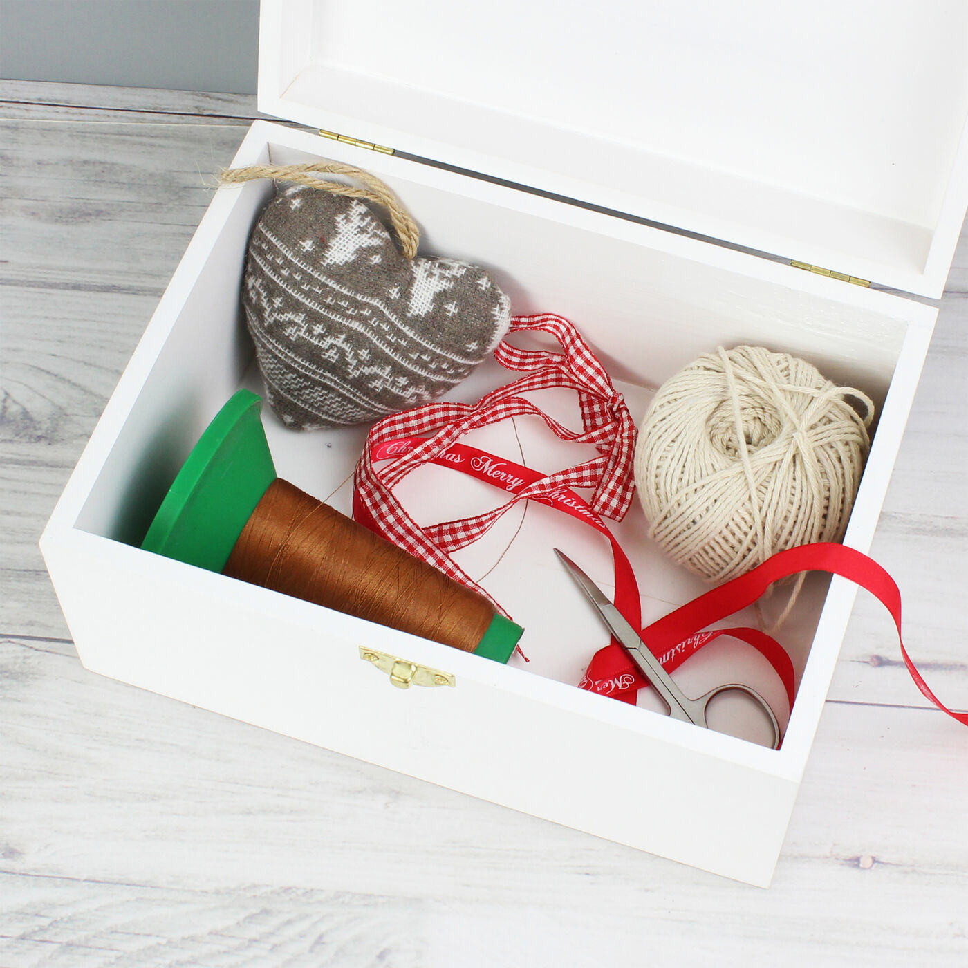 Buy Personalised Sewing Kit White Wooden Keepsake Box for GBP 24.99 ...